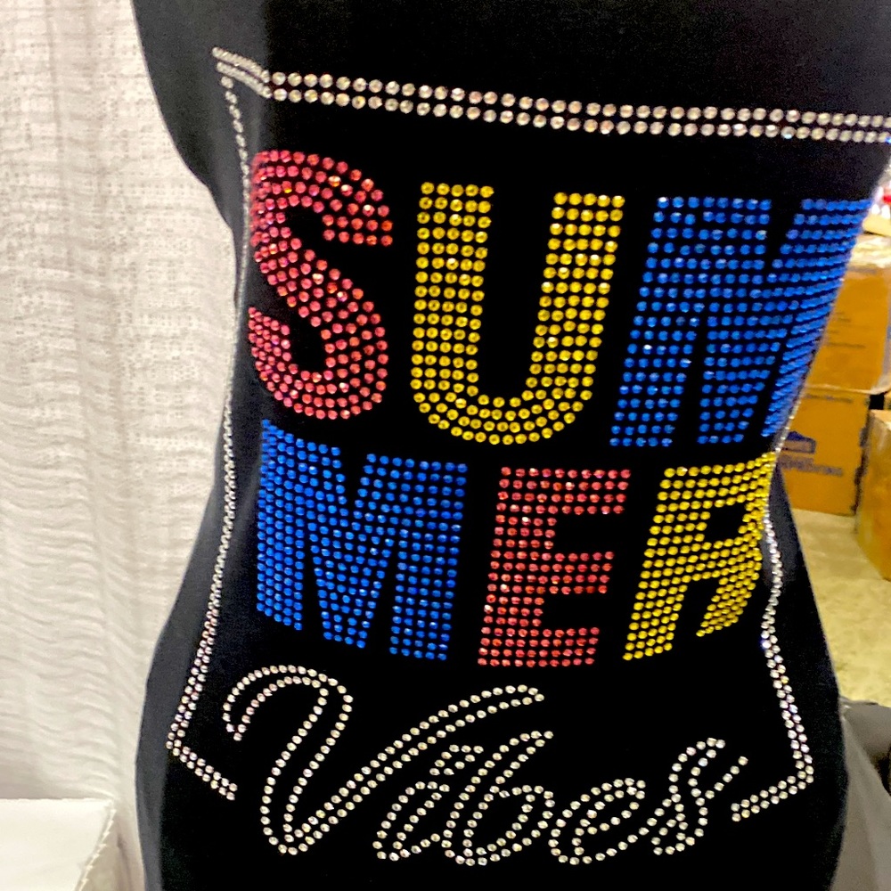 Summer Vibes Rhinestone Tank
